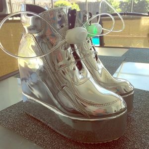 Rave/EDM Metallic Platform Wedges! 🌈